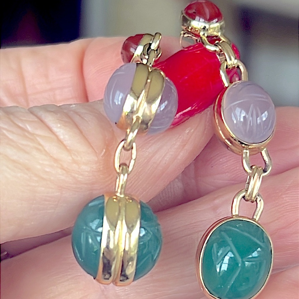 14 karat gold Scarab earrings Earrings - Picture 9 of 10